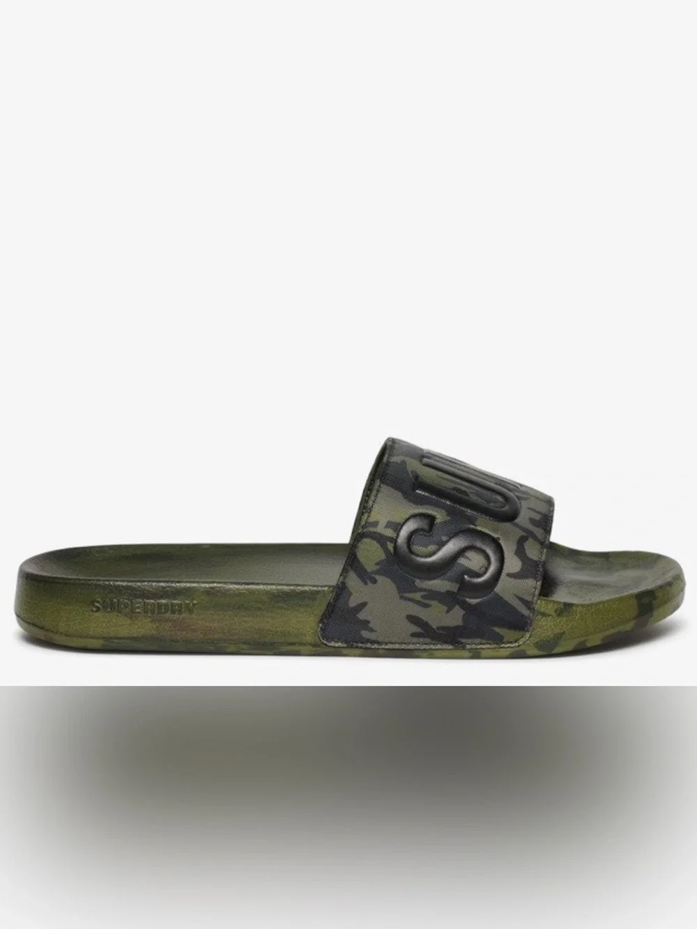 Superdry Olive Green Camo Slide Sandals Size 9-10